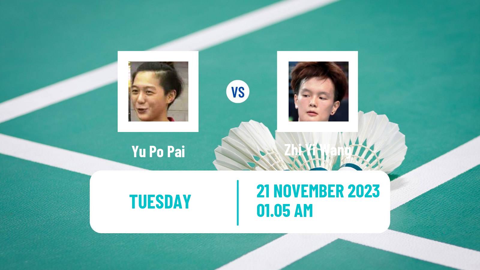 Badminton BWF World Tour China Masters 2 Women Yu Po Pai - Zhi Yi Wang