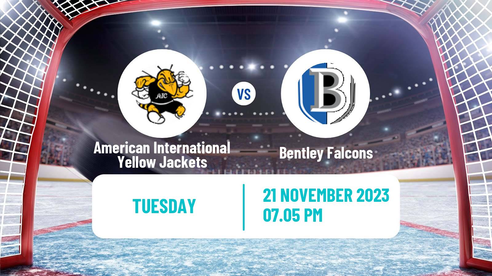 Hockey NCAA Hockey American International Yellow Jackets - Bentley Falcons