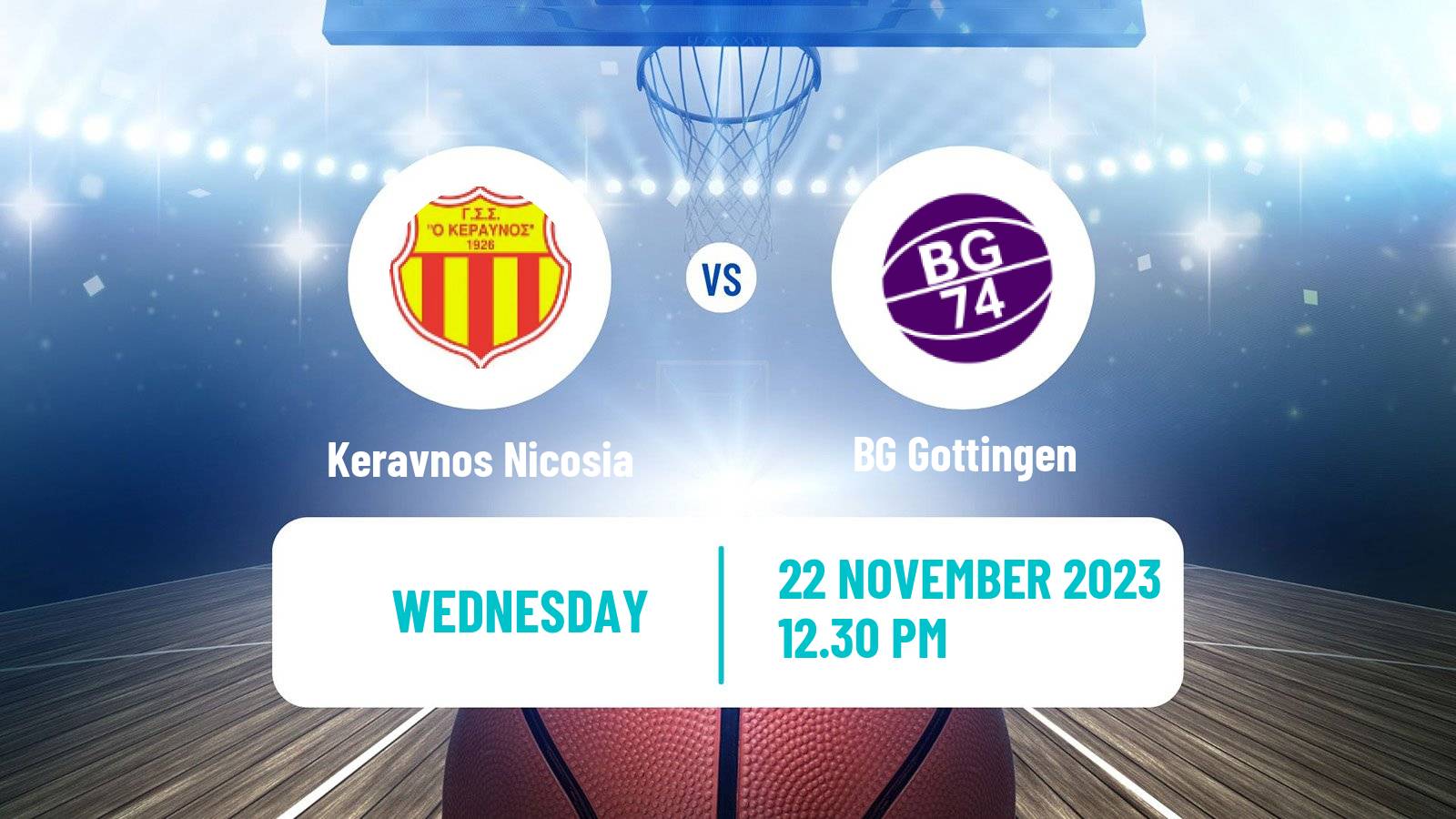 Basketball FIBA Europe Cup Keravnos Nicosia - BG Göttingen