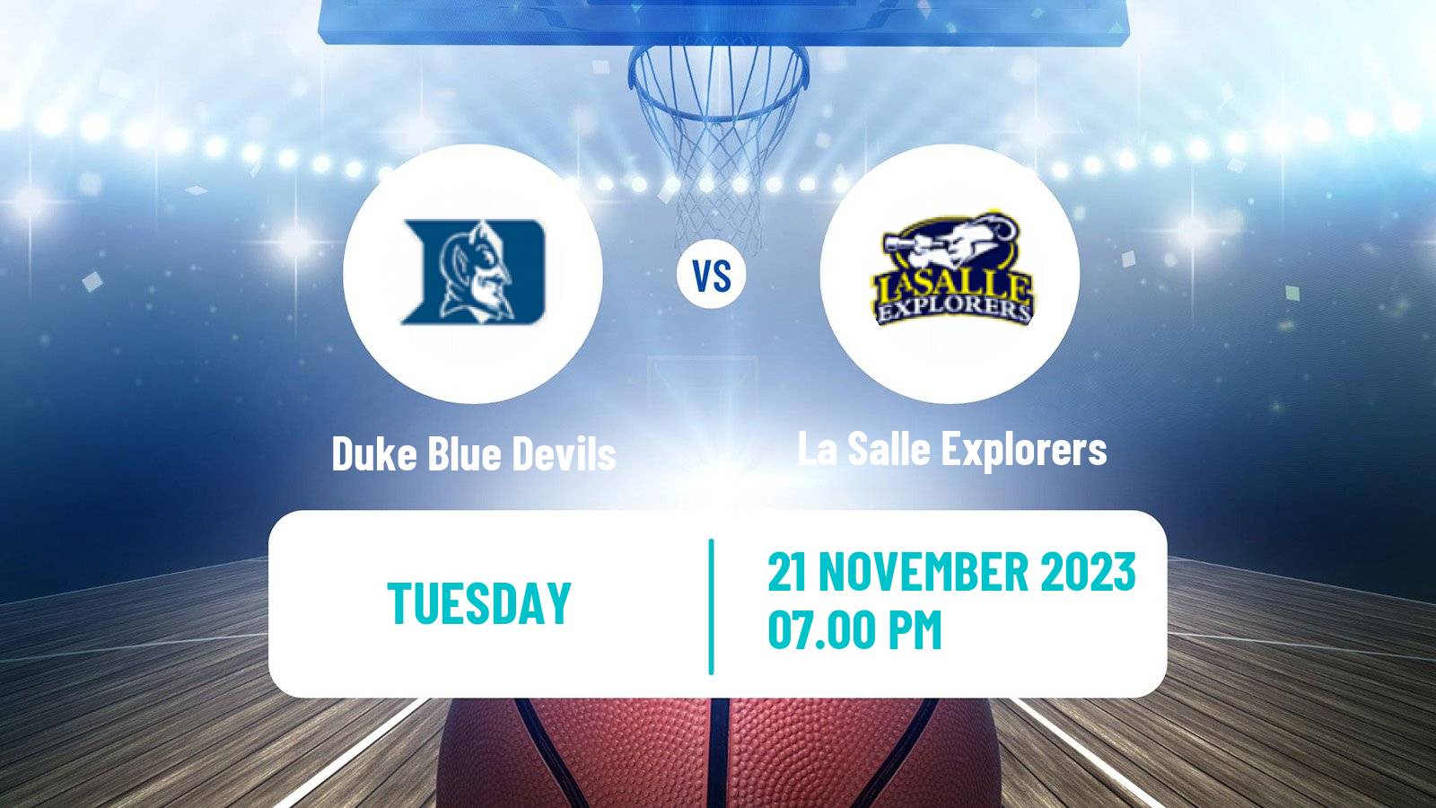 Basketball NCAA College Basketball Duke Blue Devils - La Salle Explorers