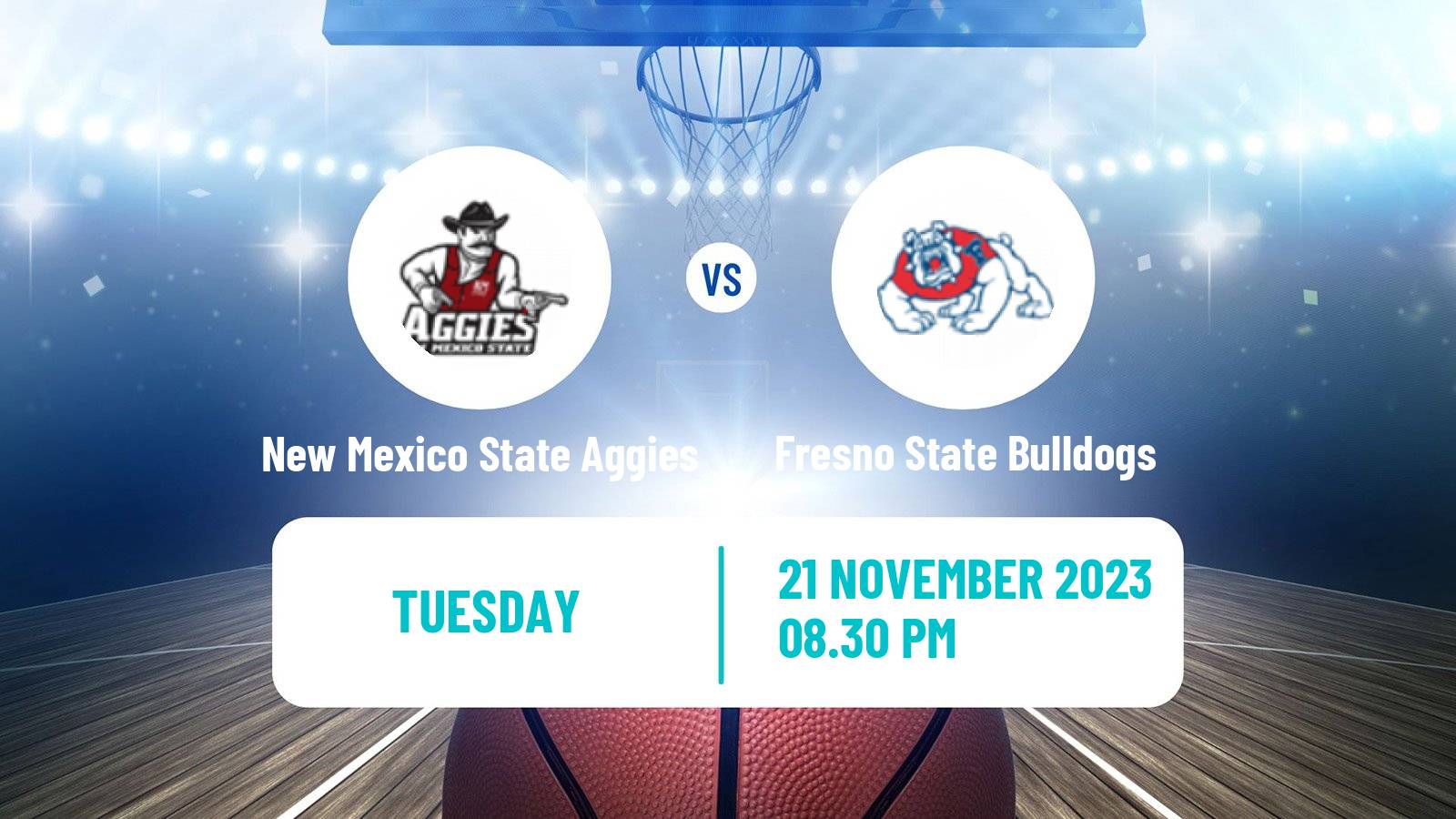 Basketball NCAA College Basketball New Mexico State Aggies - Fresno State Bulldogs