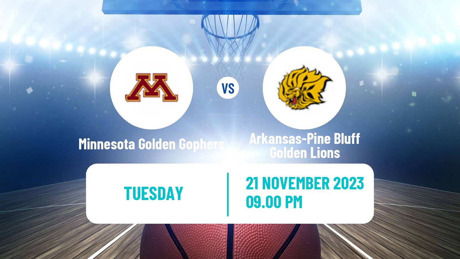 Basketball NCAA College Basketball Minnesota Golden Gophers - Arkansas-Pine Bluff Golden Lions