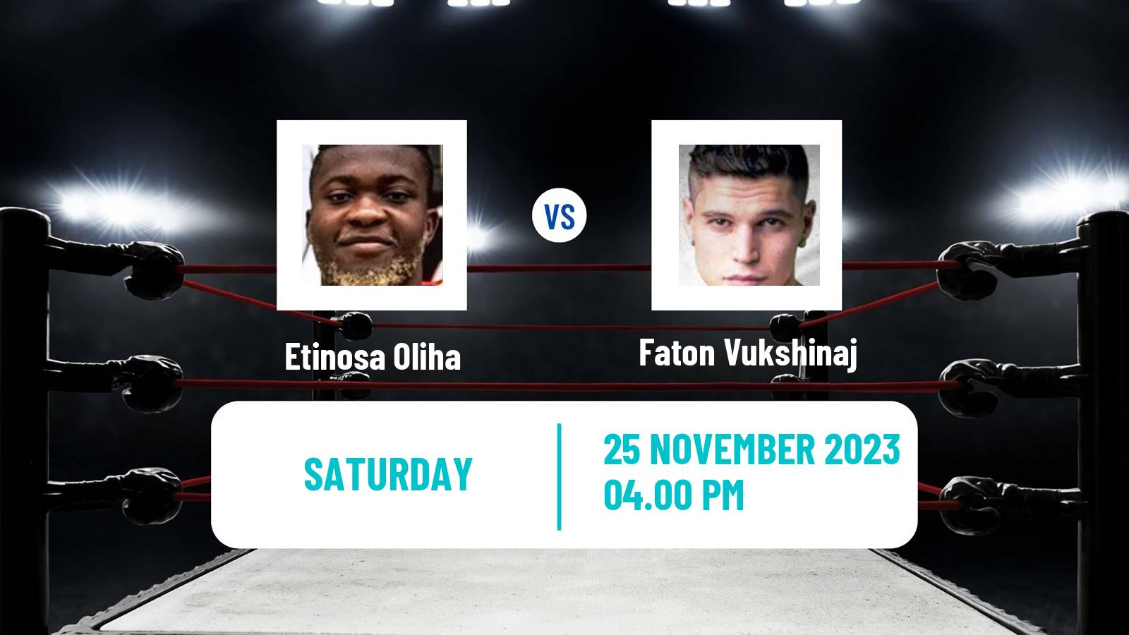 Boxing Middleweight IBO Title Men Etinosa Oliha - Faton Vukshinaj