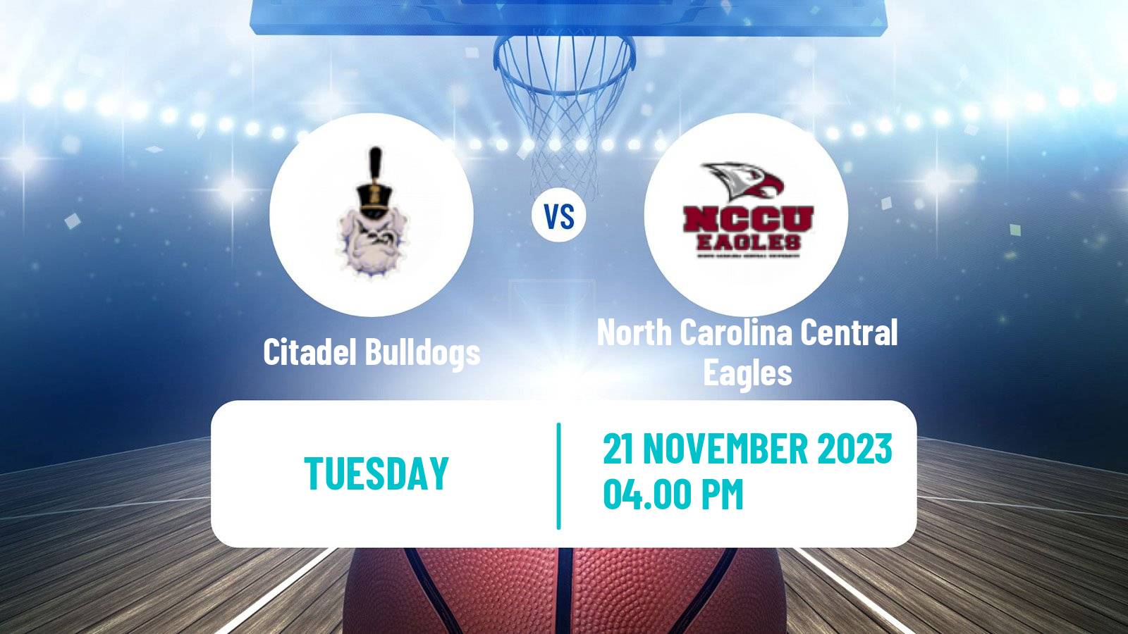 Basketball NCAA College Basketball Citadel Bulldogs - North Carolina Central Eagles