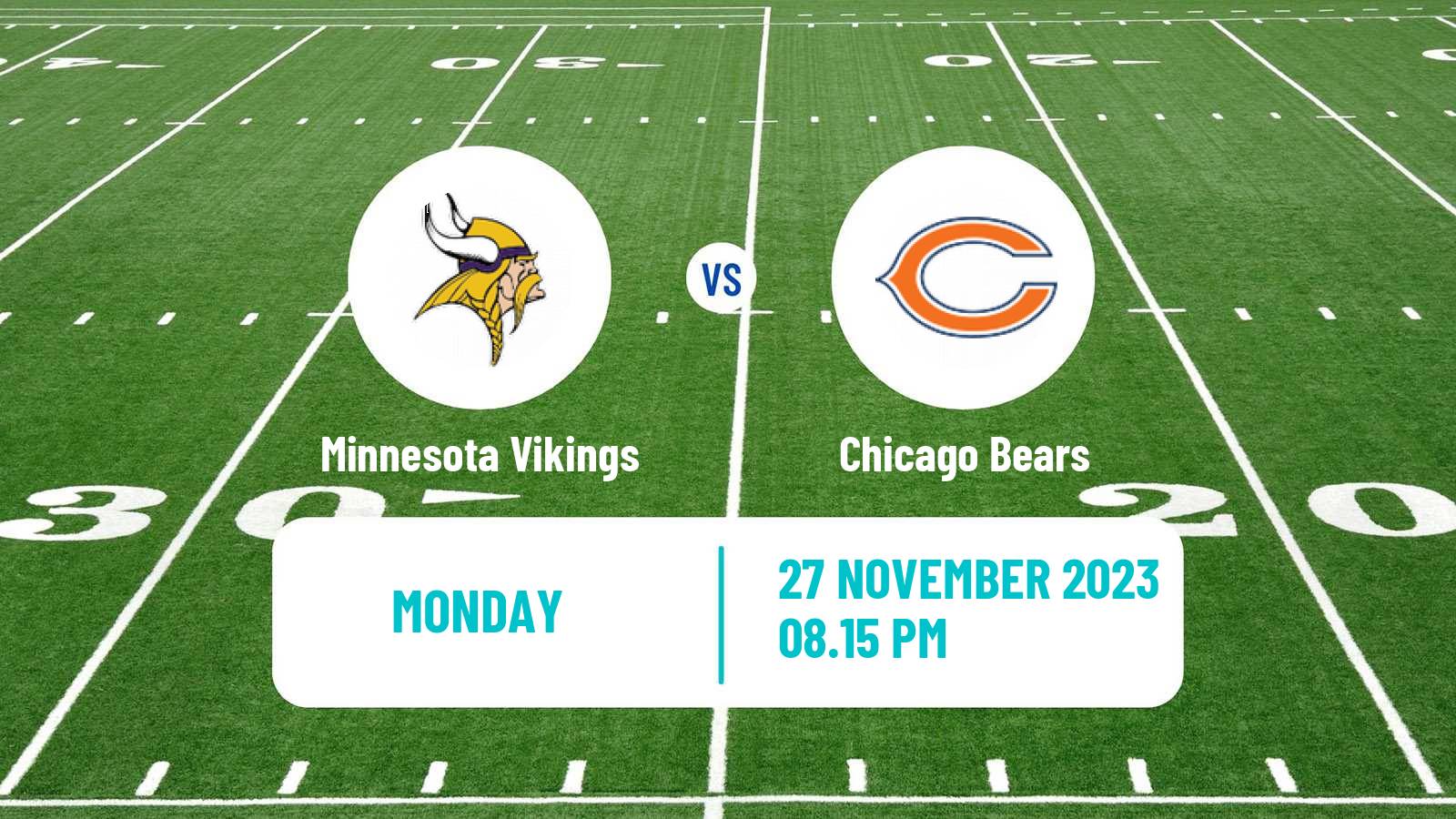 American football NFL Minnesota Vikings - Chicago Bears