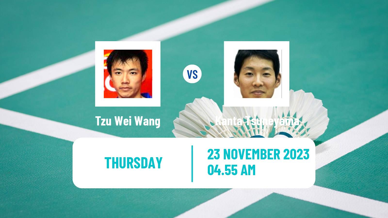 Badminton BWF World Tour China Masters 2 Men Tzu Wei Wang - Kanta Tsuneyama