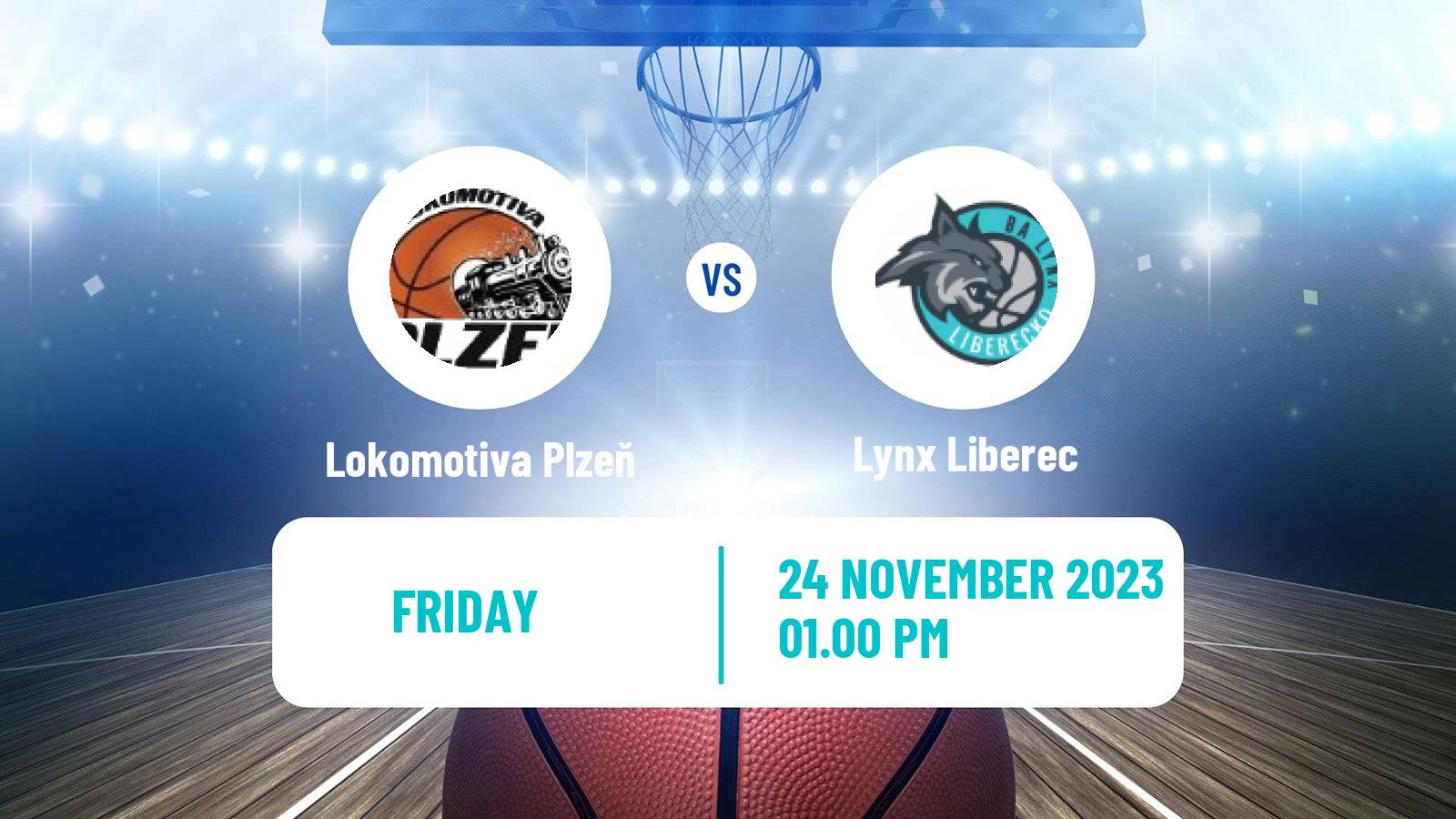 Basketball Czech 1 Liga Basketball Lokomotiva Plzeň - Lynx Liberec