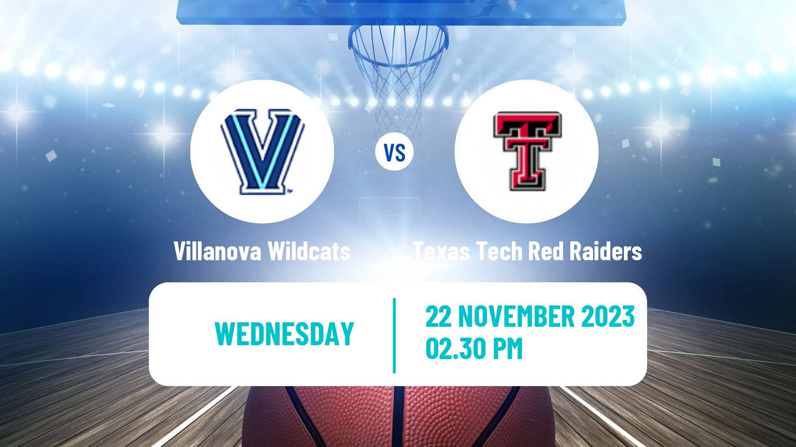 Basketball NCAA College Basketball Villanova Wildcats - Texas Tech Red Raiders