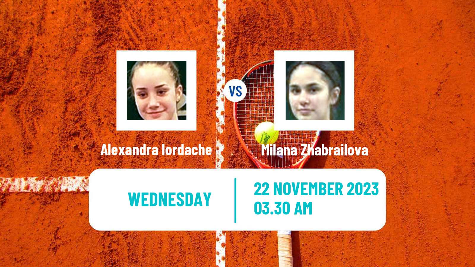 Tennis ITF W15 Monastir 41 Women Alexandra Iordache - Milana Zhabrailova
