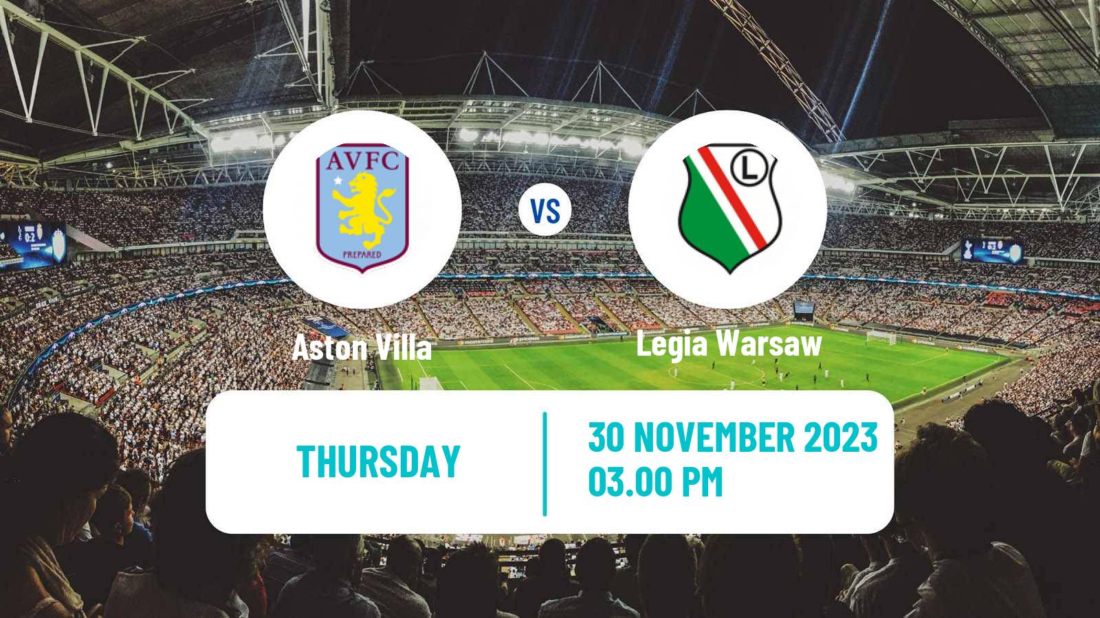 Soccer UEFA Europa Conference League Aston Villa - Legia Warsaw