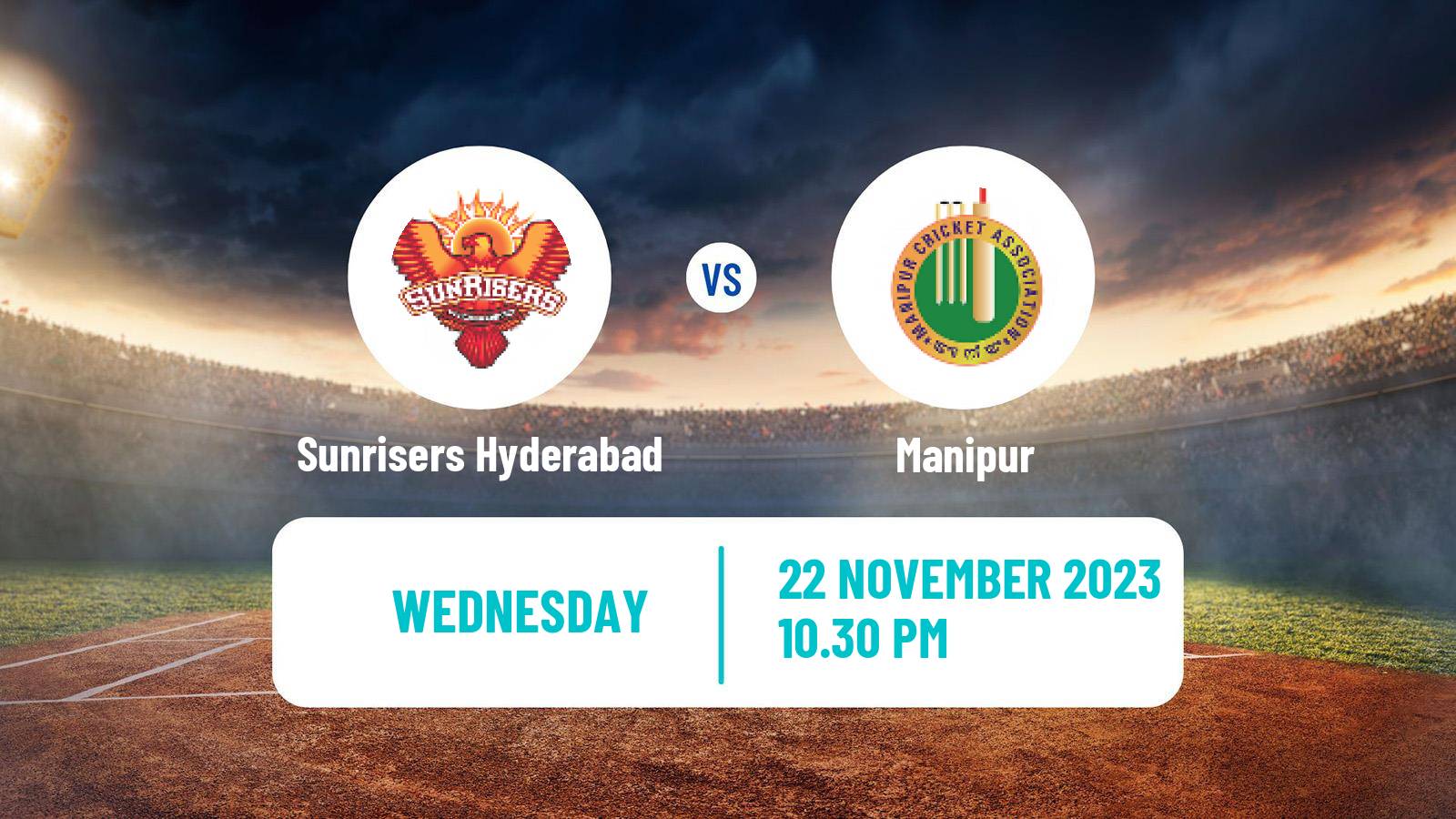 Cricket Vijay Hazare Trophy Sunrisers Hyderabad - Manipur