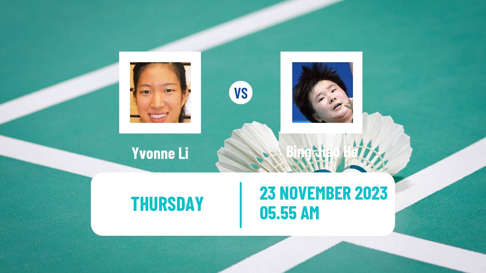 Badminton BWF World Tour China Masters 2 Women Yvonne Li - Bing Jiao He