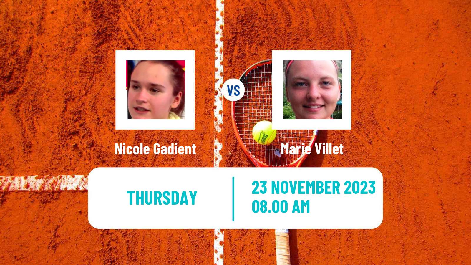 Tennis ITF W15 Monastir 41 Women Nicole Gadient - Marie Villet
