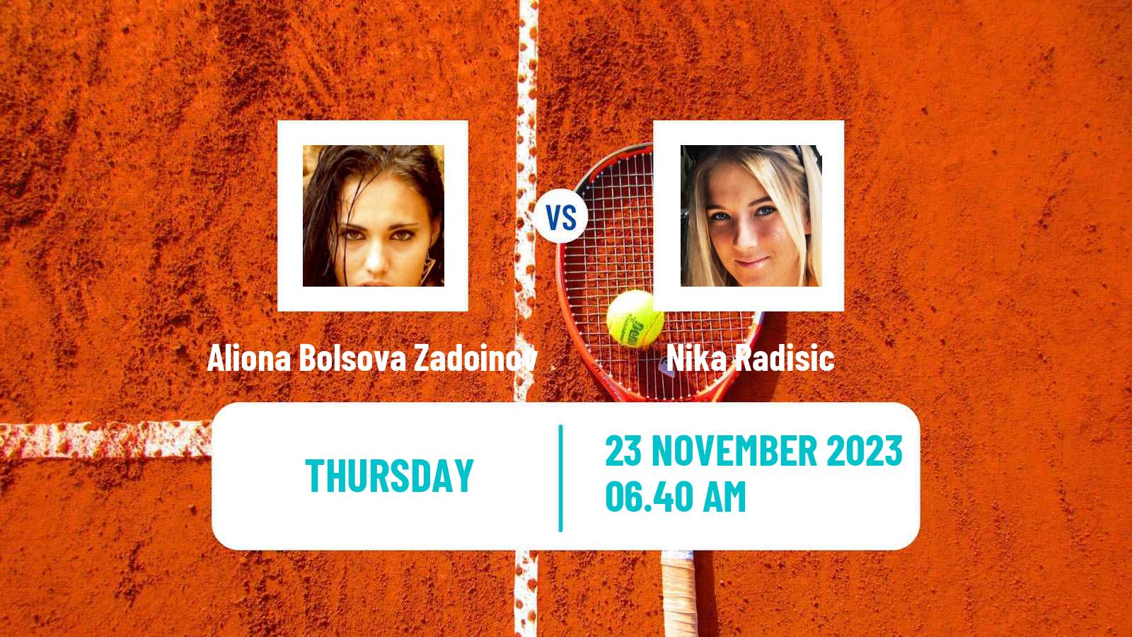 Tennis ITF W100 Valencia Women Aliona Bolsova Zadoinov - Nika Radisic