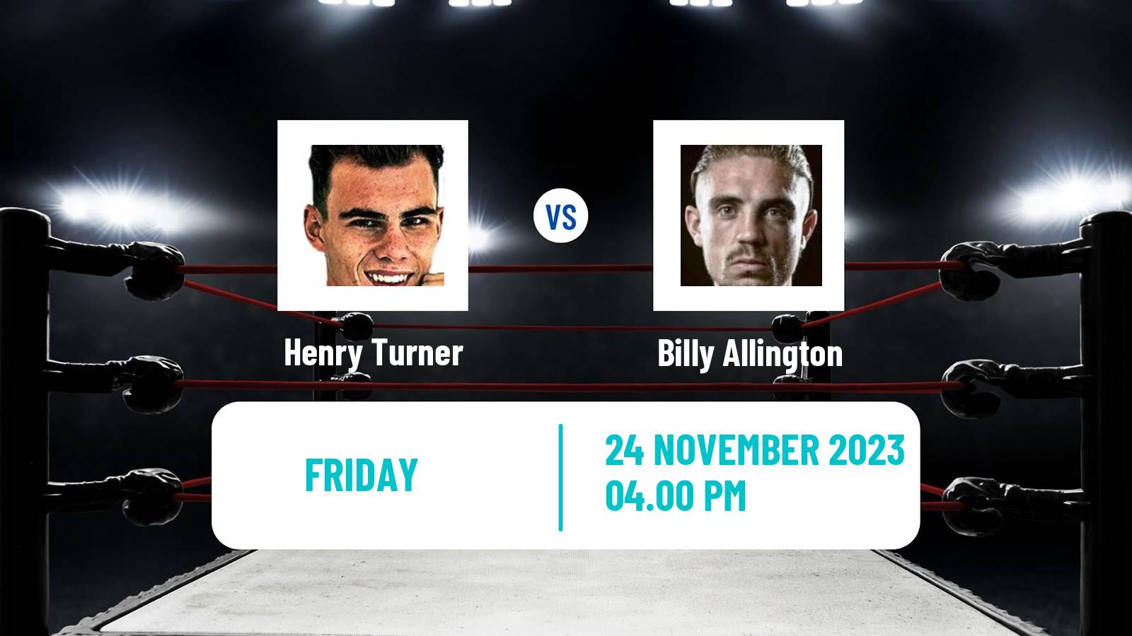 Boxing Super Lightweight WBC International Silver Title Men Henry Turner - Billy Allington