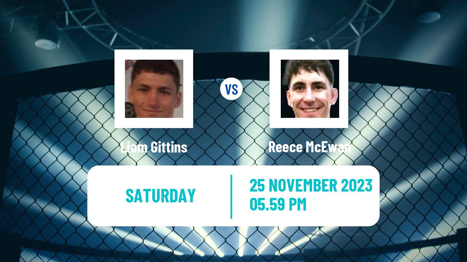 MMA Bantamweight Cage Warriors Men Liam Gittins - Reece McEwan