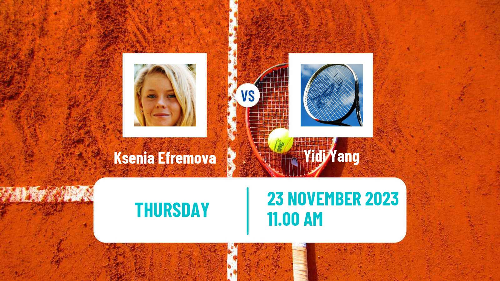 Tennis ITF W15 Monastir 41 Women Ksenia Efremova - Yidi Yang