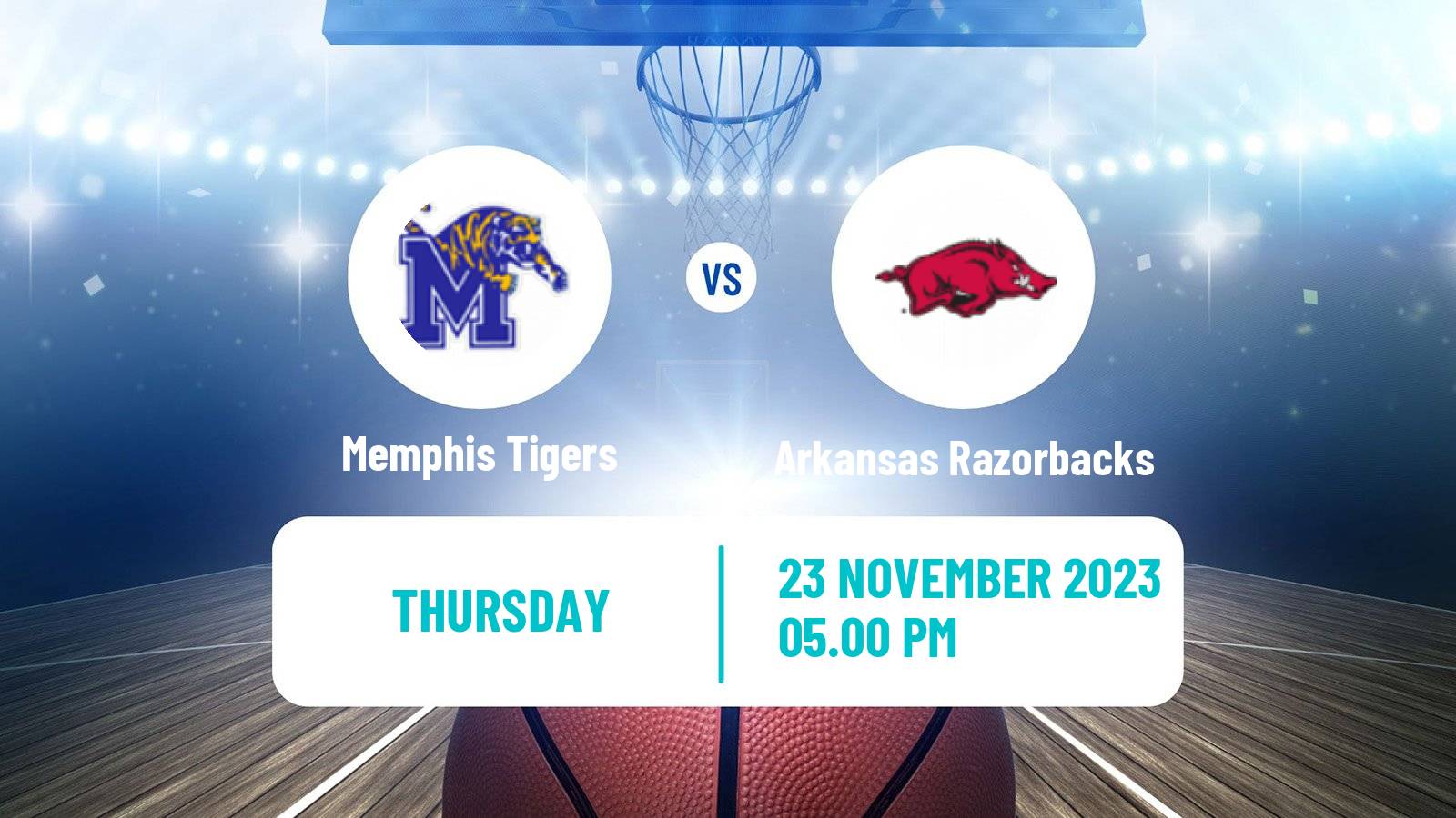 Basketball NCAA College Basketball Memphis Tigers - Arkansas Razorbacks