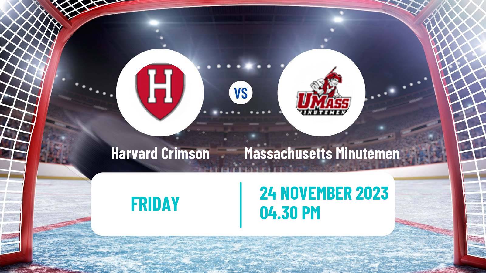 Hockey NCAA Hockey Harvard Crimson - Massachusetts Minutemen