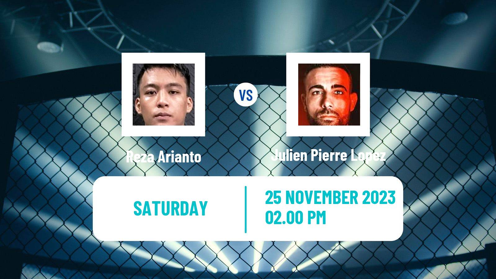 MMA Featherweight Cage Warriors Men Reza Arianto - Julien Pierre Lopez