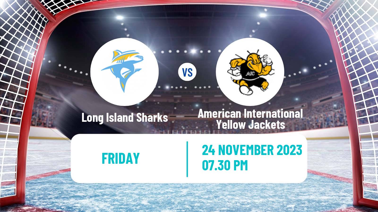 Hockey NCAA Hockey Long Island Sharks - American International Yellow Jackets