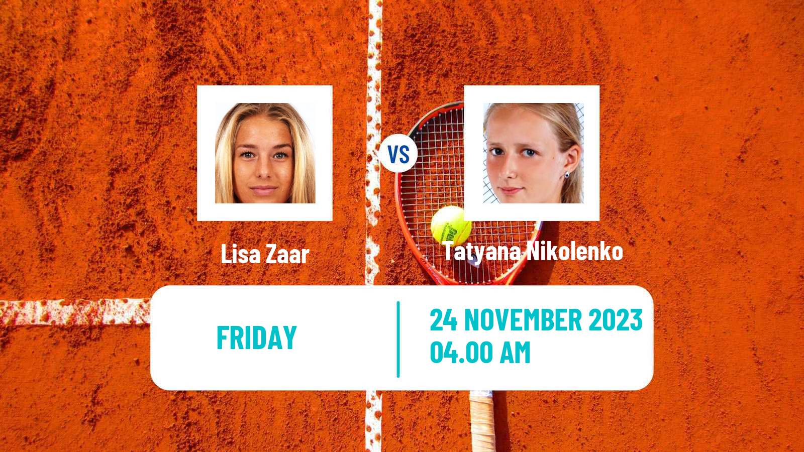 Tennis ITF W15 Antalya 19 Women Lisa Zaar - Tatyana Nikolenko