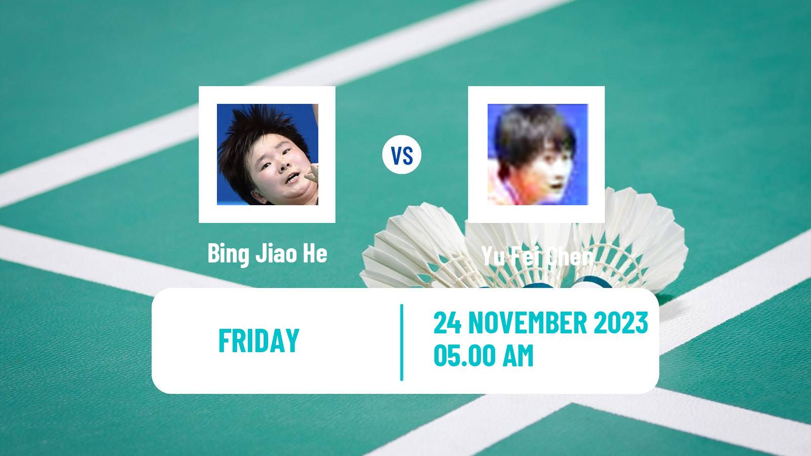 Badminton BWF World Tour China Masters 2 Women Bing Jiao He - Yu Fei Chen