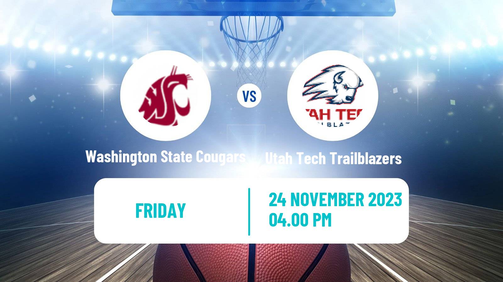 Basketball NCAA College Basketball Washington State Cougars - Utah Tech Trailblazers