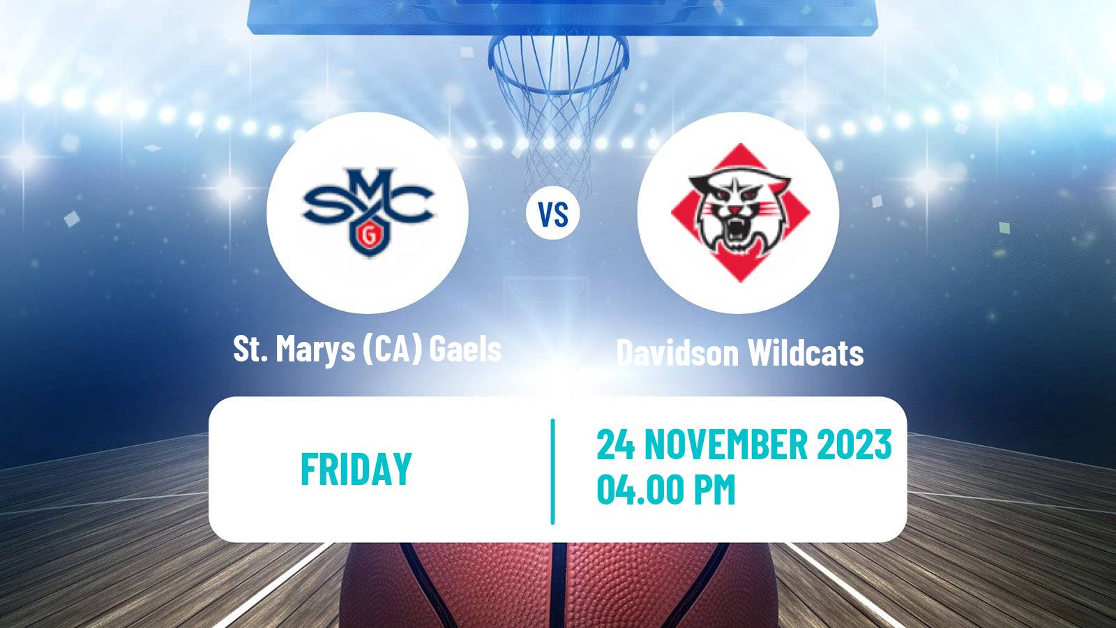 Basketball NCAA College Basketball St. Marys (CA) Gaels - Davidson Wildcats