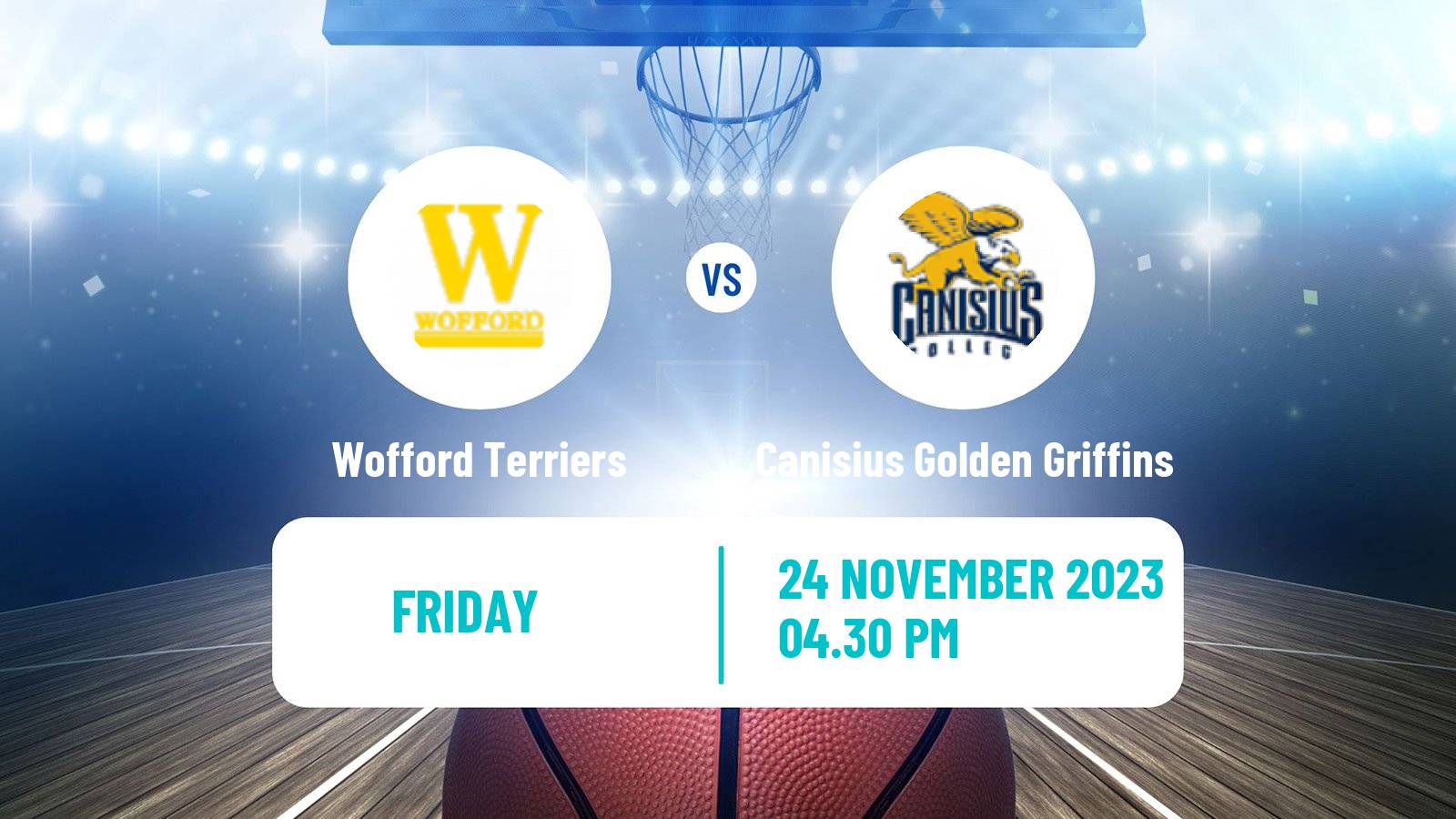 Basketball NCAA College Basketball Wofford Terriers - Canisius Golden Griffins