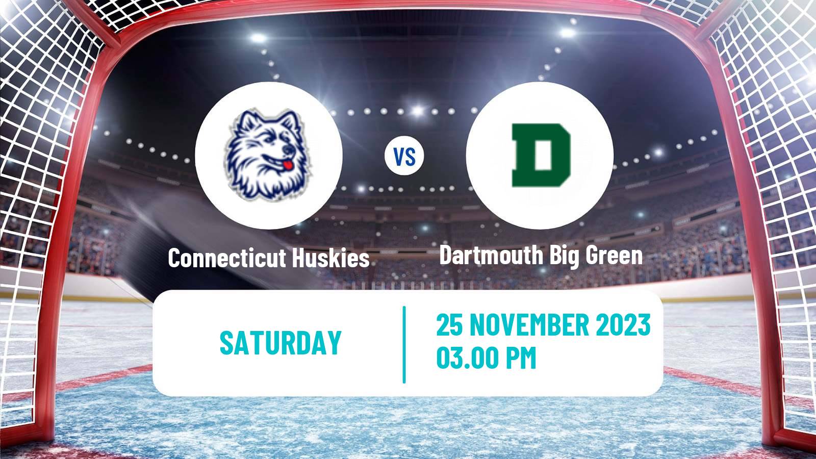 Hockey NCAA Hockey Connecticut Huskies - Dartmouth Big Green