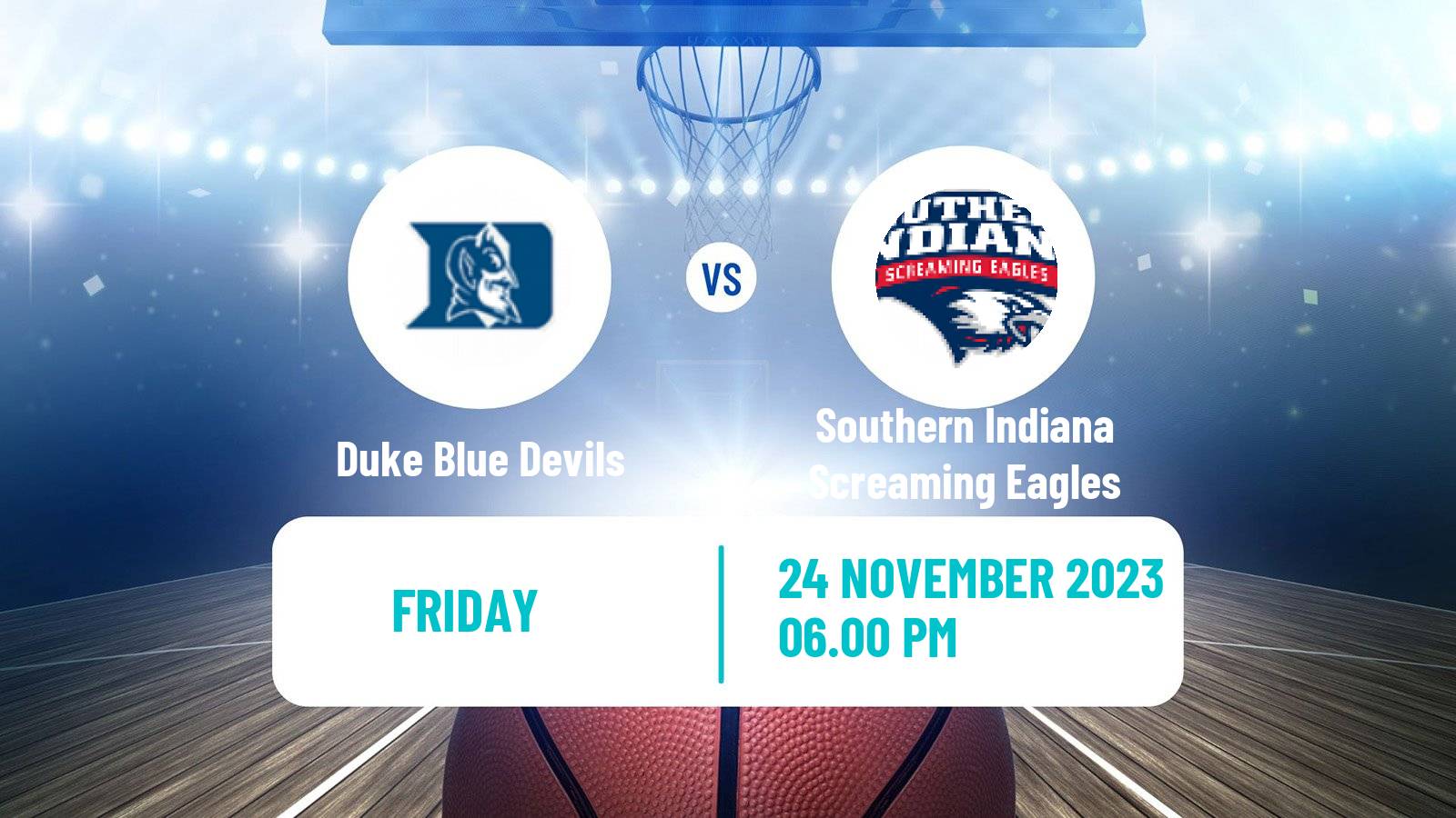Basketball NCAA College Basketball Duke Blue Devils - Southern Indiana Screaming Eagles