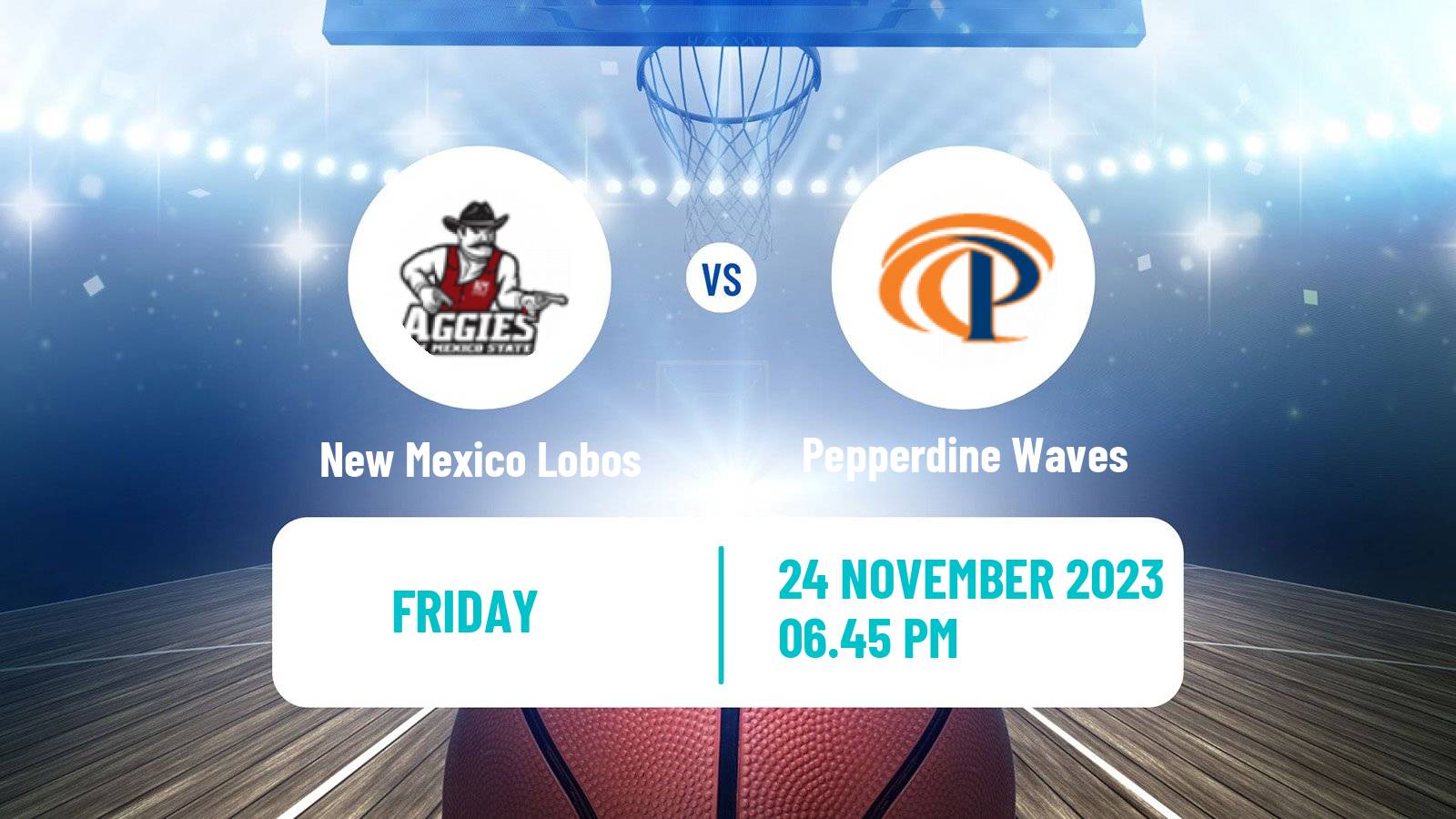 Basketball NCAA College Basketball New Mexico Lobos - Pepperdine Waves