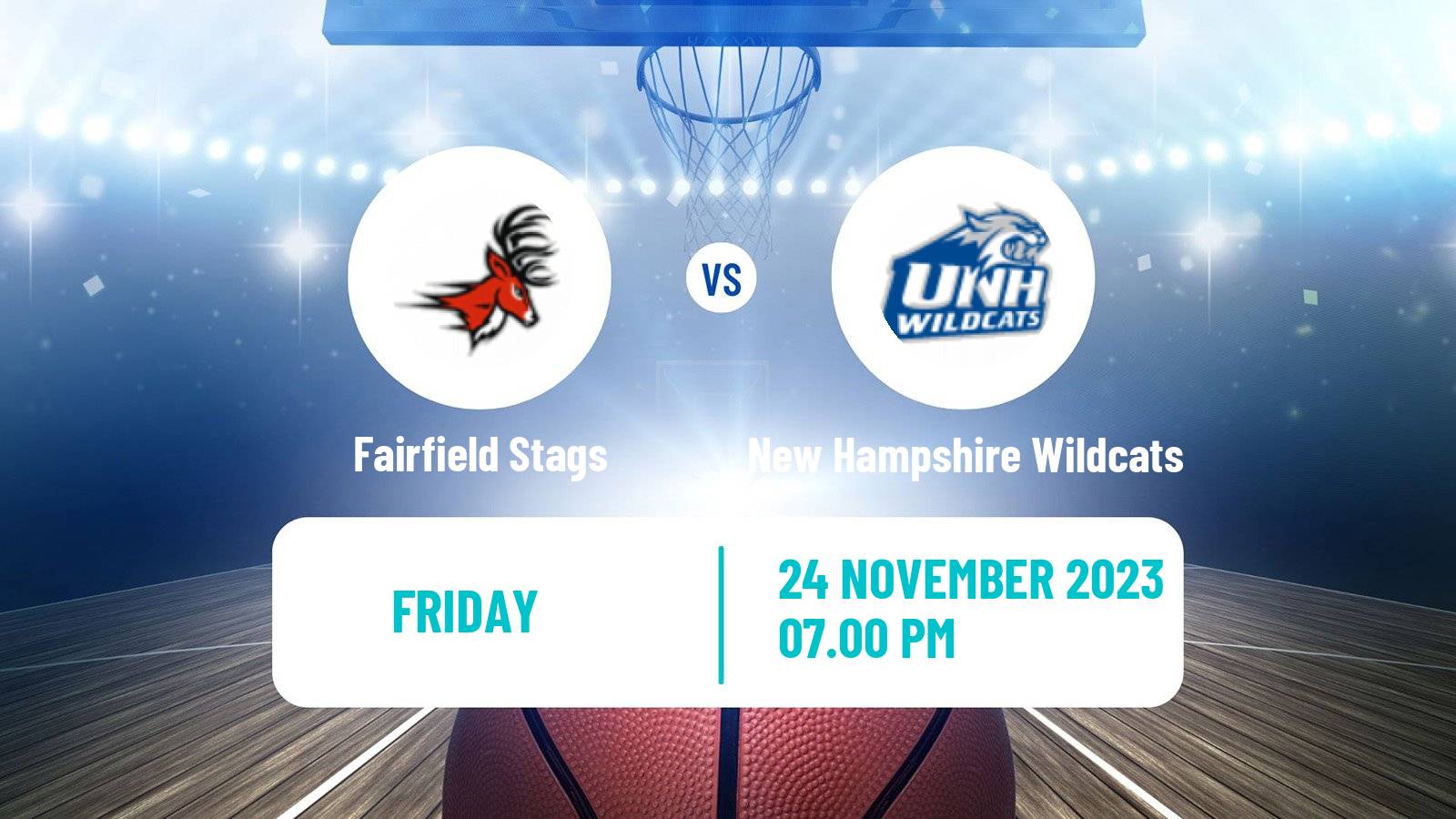 Basketball NCAA College Basketball Fairfield Stags - New Hampshire Wildcats