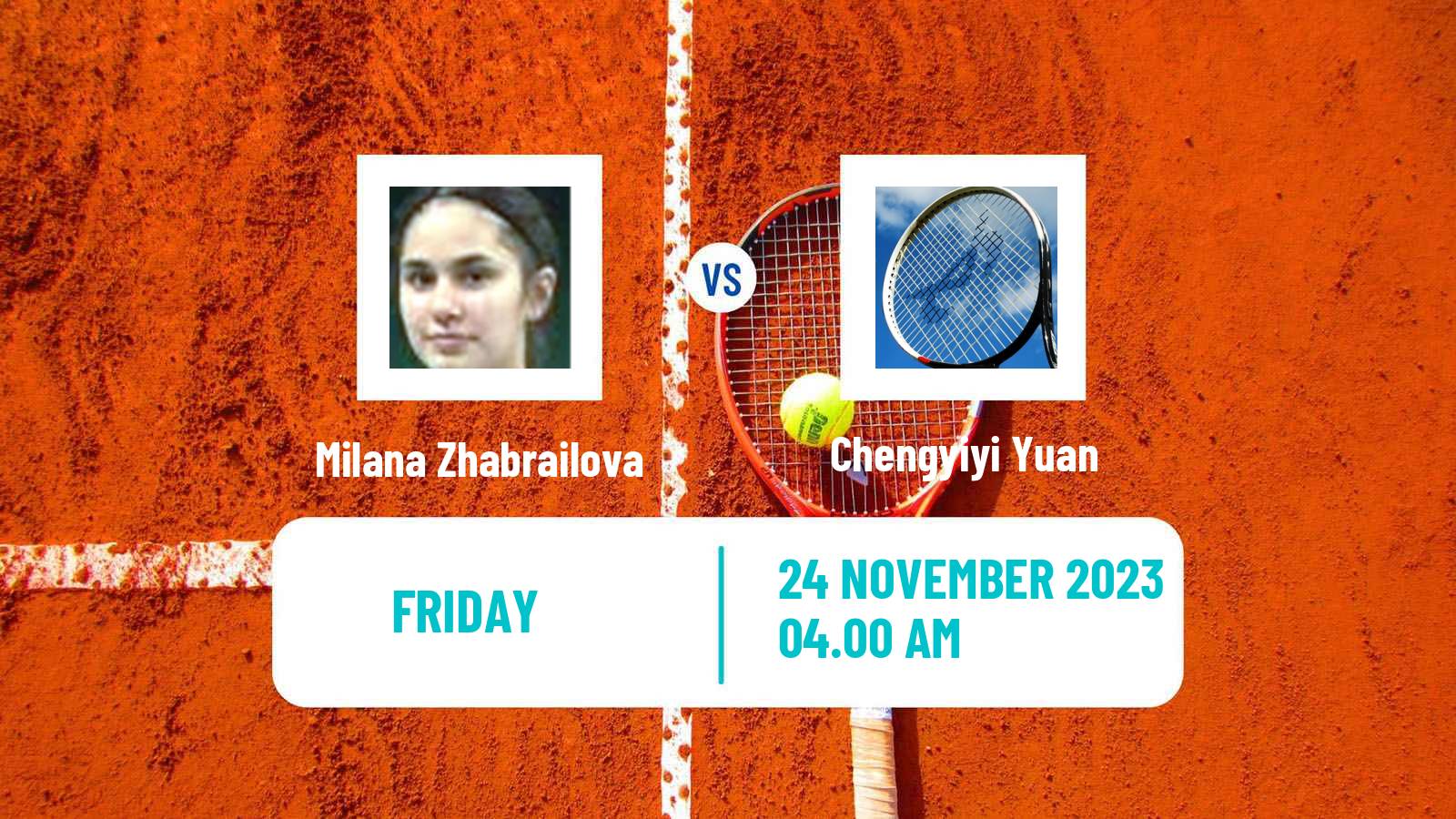Tennis ITF W15 Monastir 41 Women Milana Zhabrailova - Chengyiyi Yuan