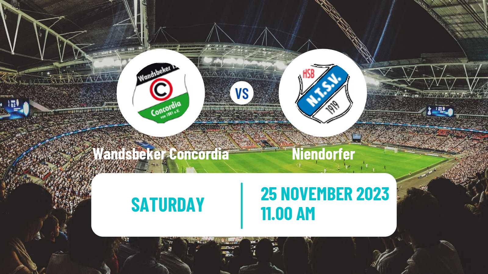 Soccer German Oberliga Hamburg Wandsbeker Concordia - Niendorfer