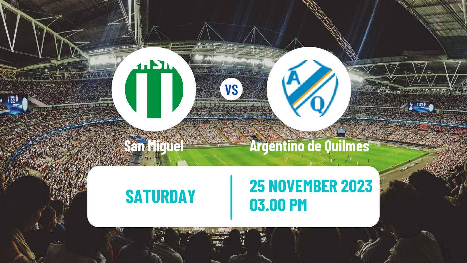 Soccer Argentinian Primera B San Miguel - Argentino de Quilmes