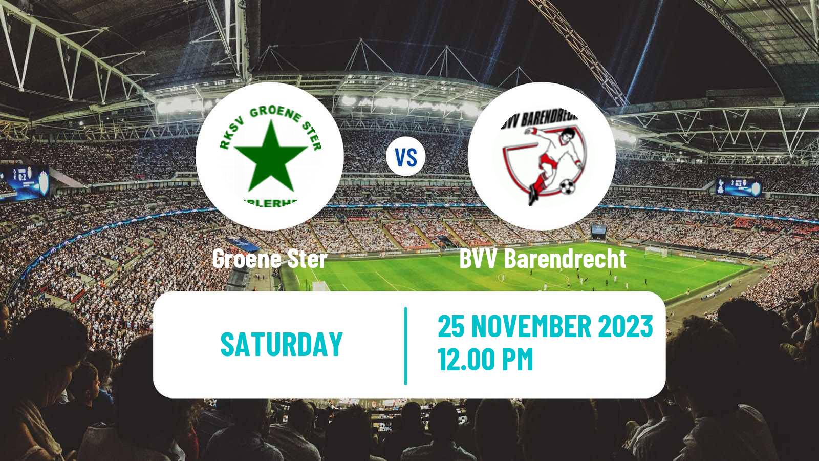 Soccer Dutch Derde Divisie Groene Ster - BVV Barendrecht