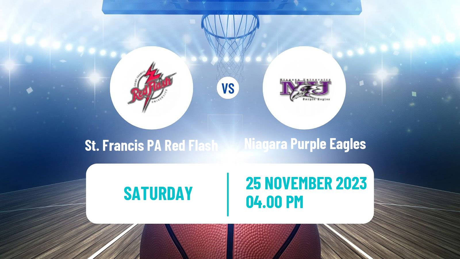 Basketball NCAA College Basketball St. Francis (PA) Red Flash - Niagara Purple Eagles