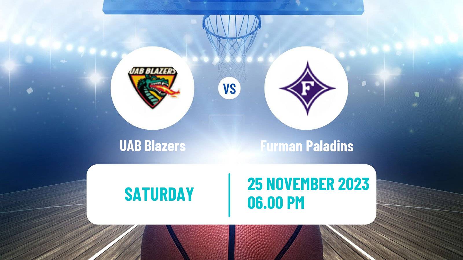 Basketball NCAA College Basketball UAB Blazers - Furman Paladins