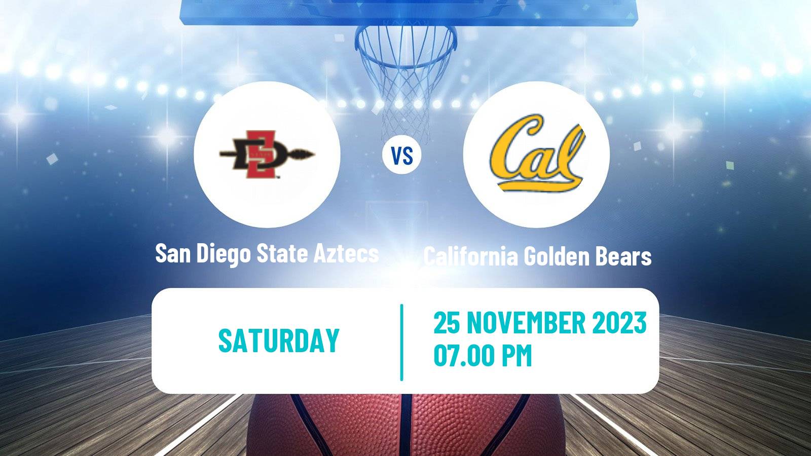 Basketball NCAA College Basketball San Diego State Aztecs - California Golden Bears