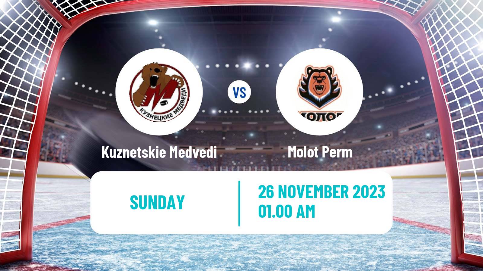 Hockey MHL Kuznetskie Medvedi - Molot Perm
