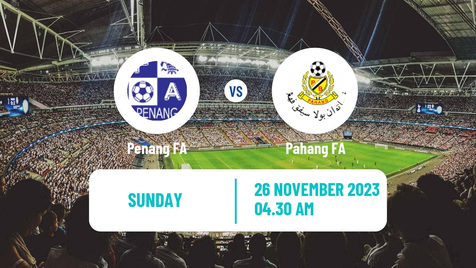 Soccer Malaysian Super League Penang - Pahang