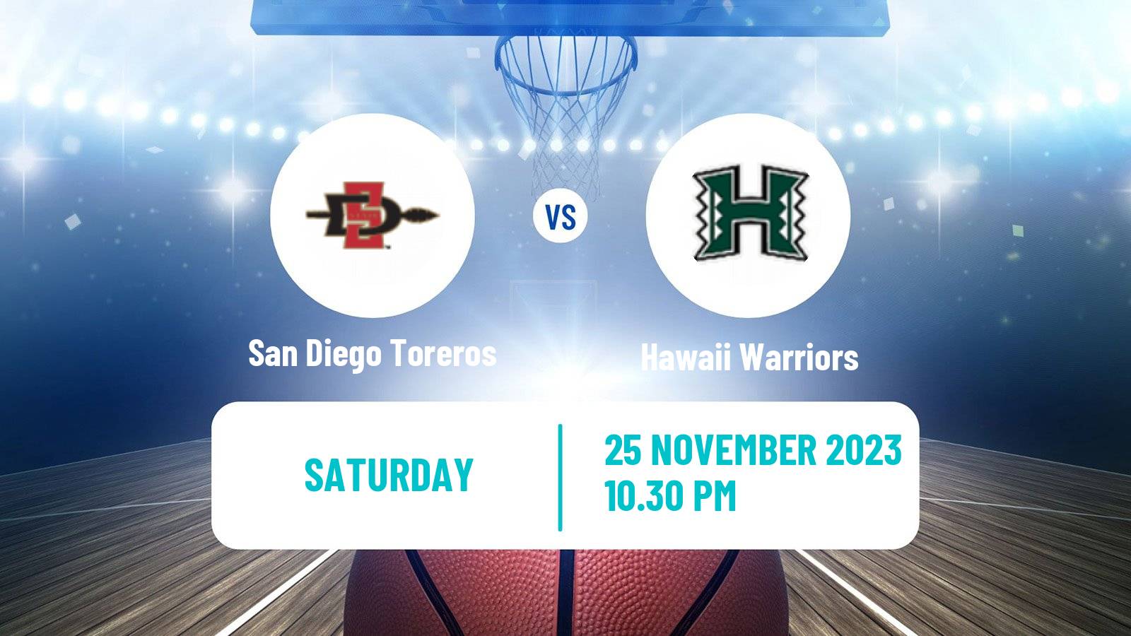 Basketball NCAA College Basketball San Diego Toreros - Hawaii Warriors