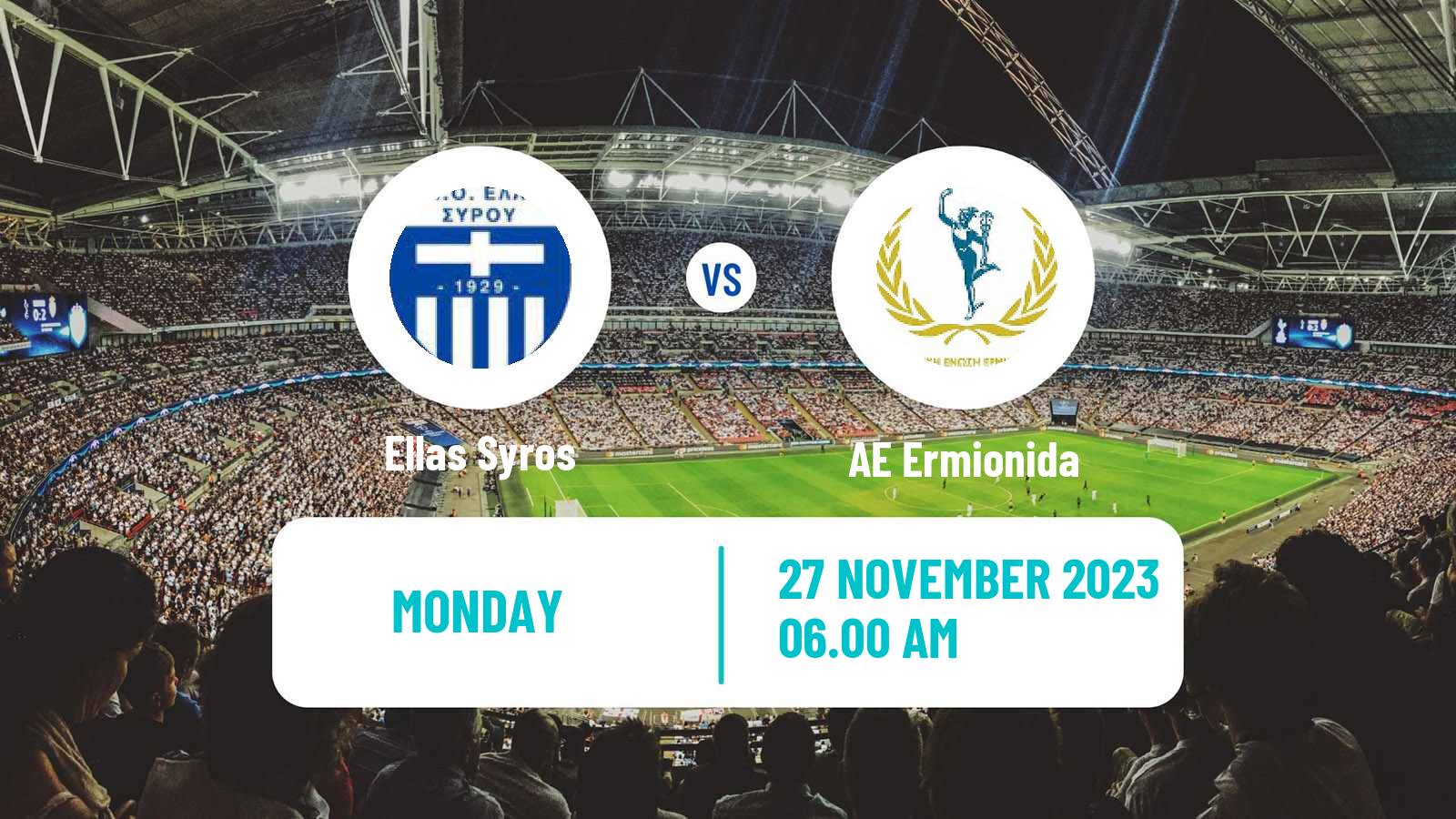 Soccer Greek Gamma Ethniki - Group 3 Ellas Syros - Ermionida