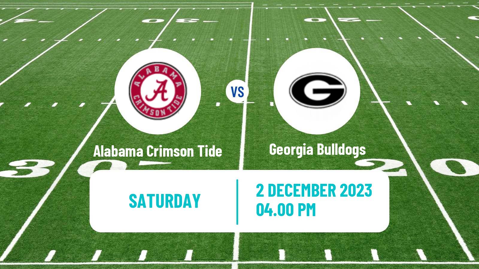 American football NCAA College Football Alabama Crimson Tide - Georgia Bulldogs
