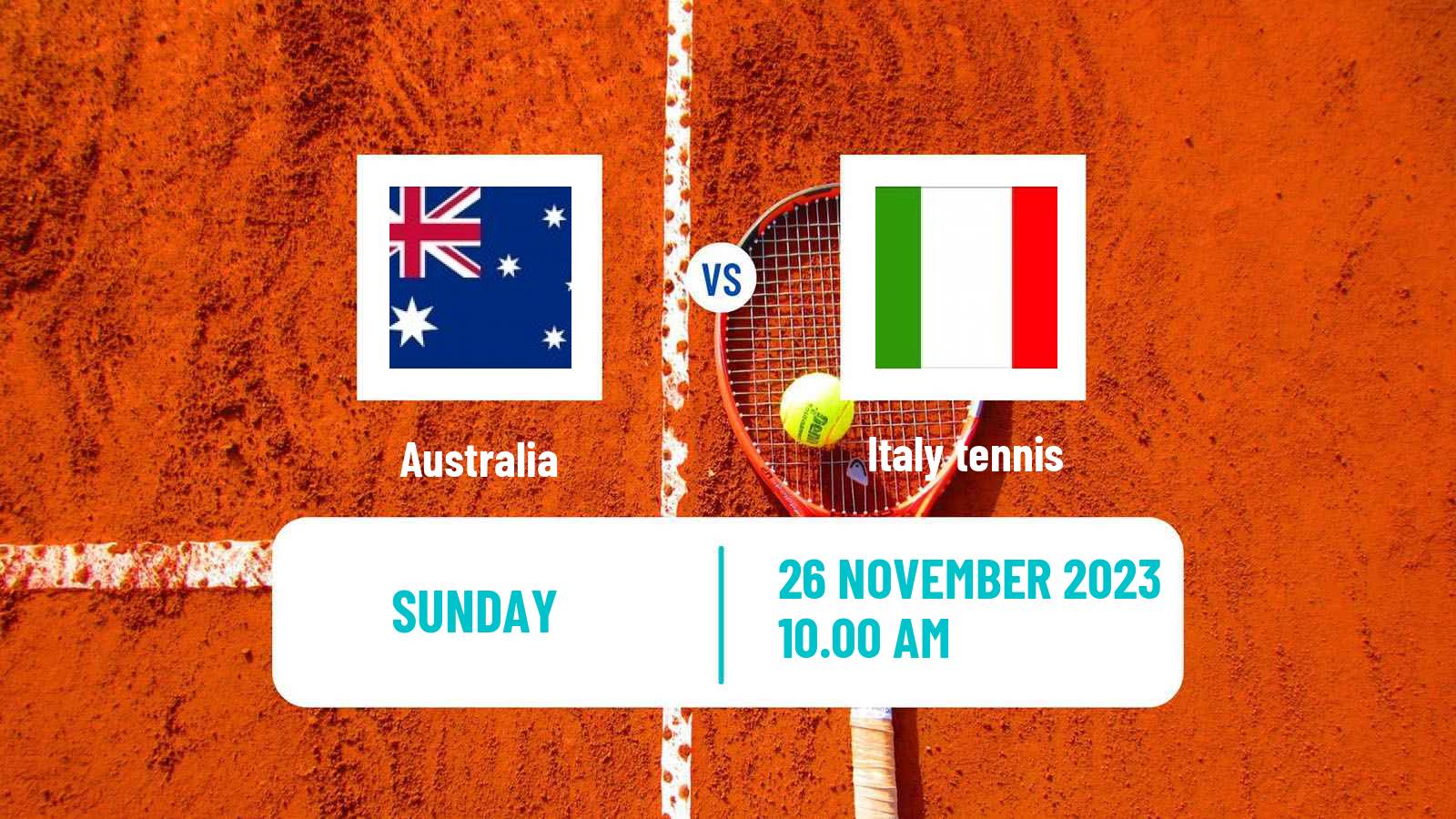 Tennis Davis Cup - World Group Teams Australia - Italy