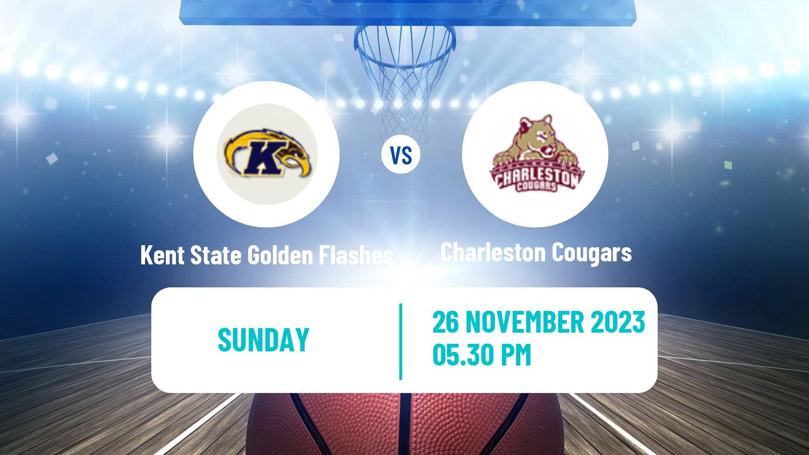 Basketball NCAA College Basketball Kent State Golden Flashes - Charleston Cougars