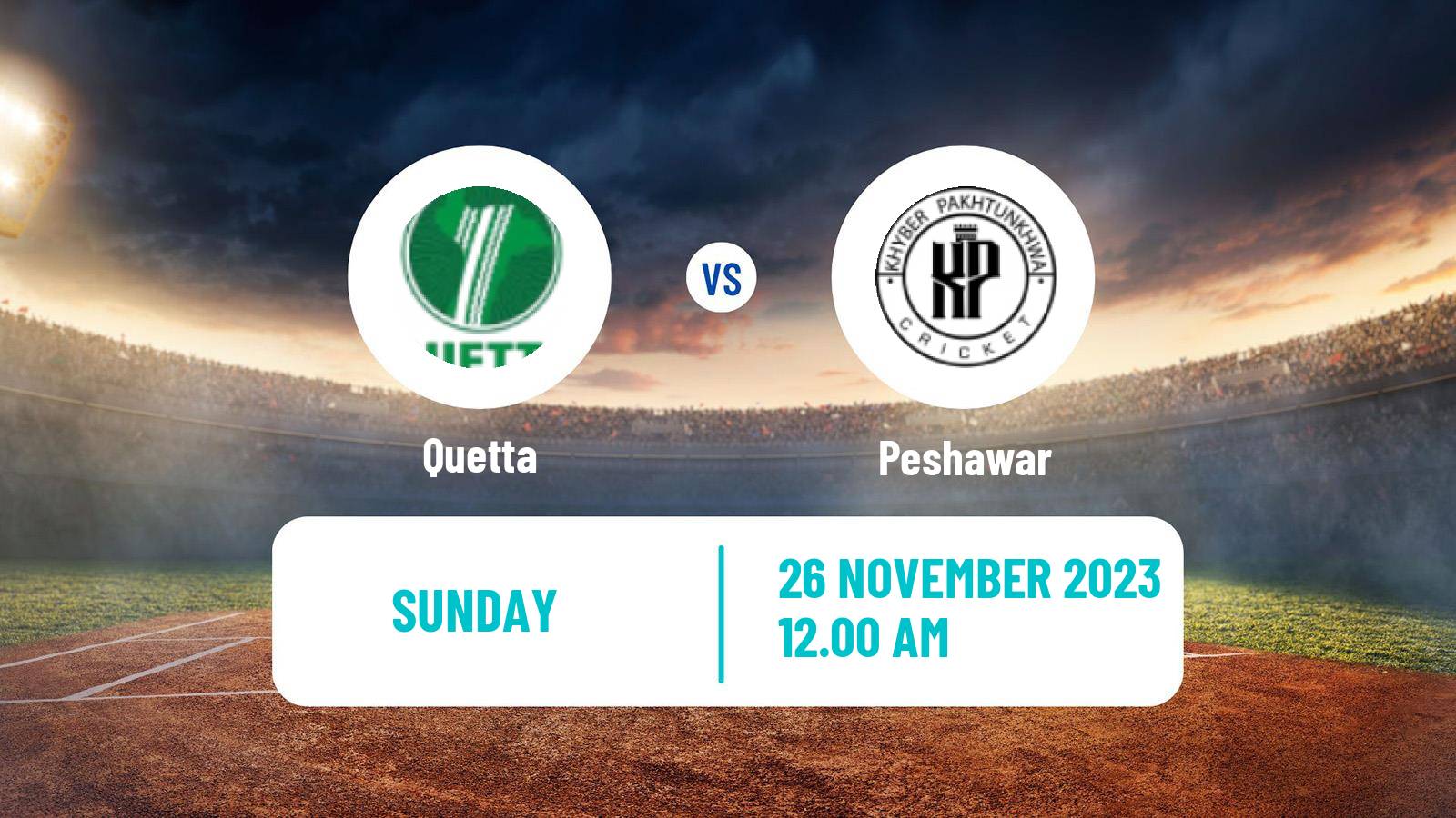 Cricket Pakistan T-20 Cup Quetta - Peshawar