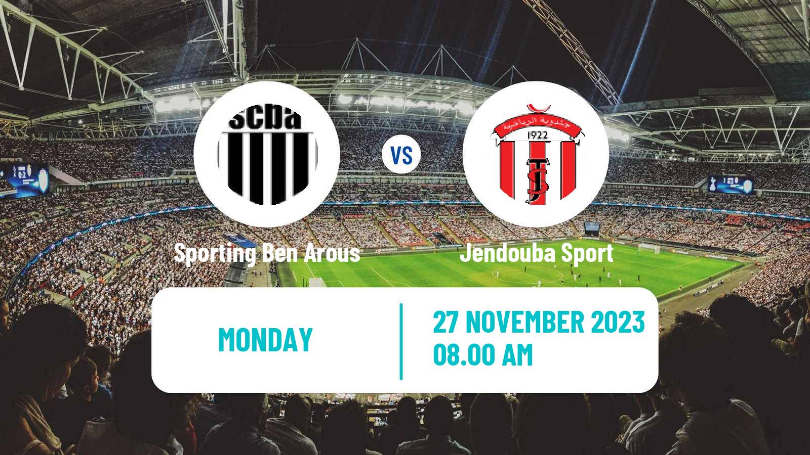 Soccer Tunisian Ligue 2 Sporting Ben Arous - Jendouba Sport